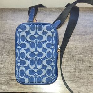 Blue Patterned Men's Crossbody Bag